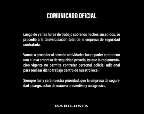 Comunicado Babilonia