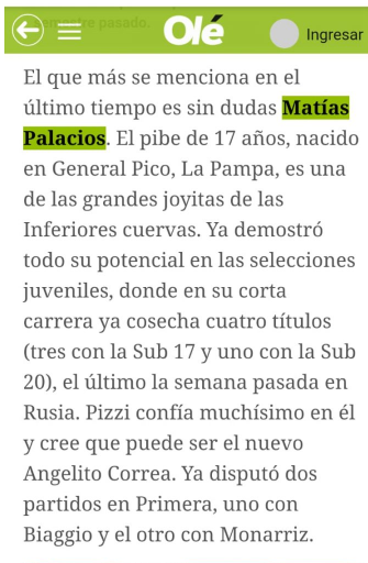 OLE MATIAS PALACIOS
