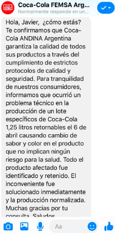 coca cola mensaje