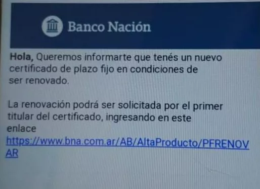 estafa banco nacion