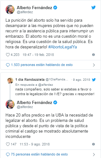 ALBERTO FERNANDEZ SOBRE EL ABORTO