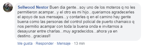 MOTOQUERO QUE NO DEJARON ACAMPAR