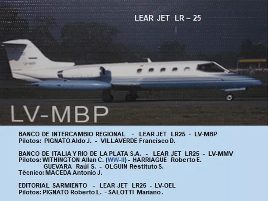 lear jet malvinas