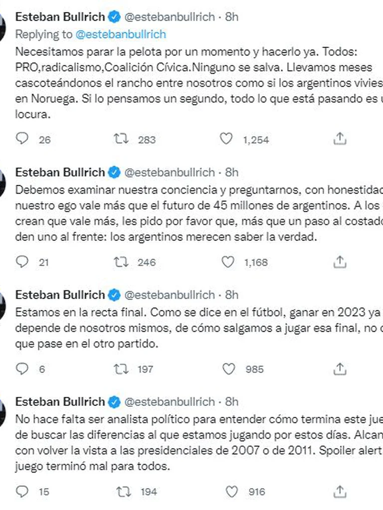 Esteban Bullrich twitt