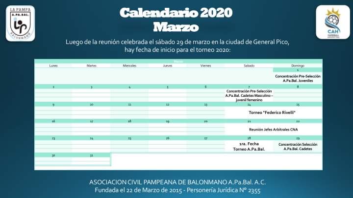 CALENDARIO 2020