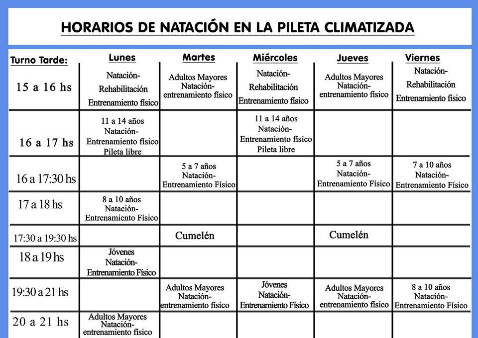 PILETA CLIMATIZADA PARERA HORARIOS 2