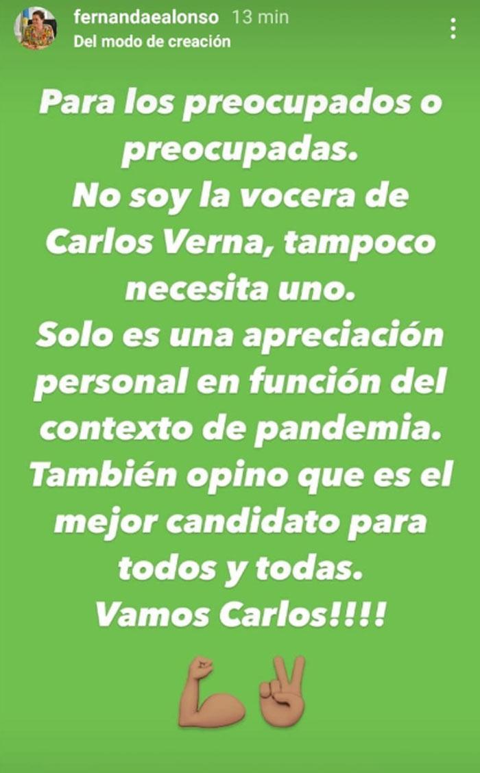 Alonso Verna mensaje