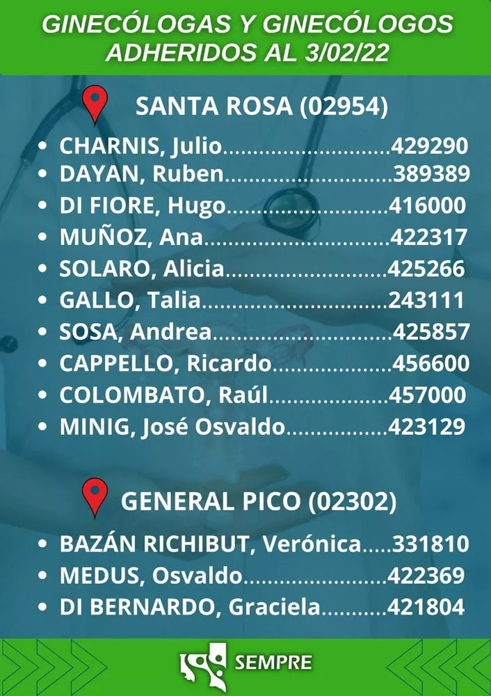 GINECOLOGOS CON SEMPRE