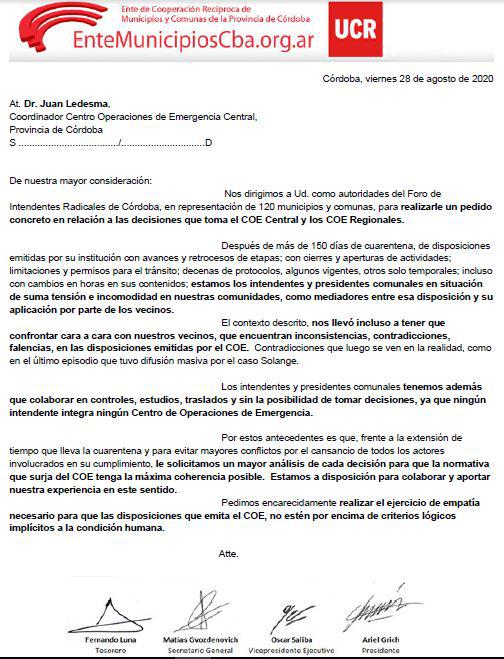 nota intendentes radicales