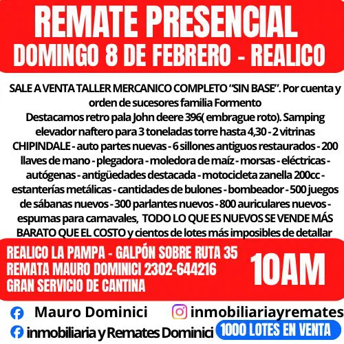 remate dominicci domingo 8 de febrero 1
