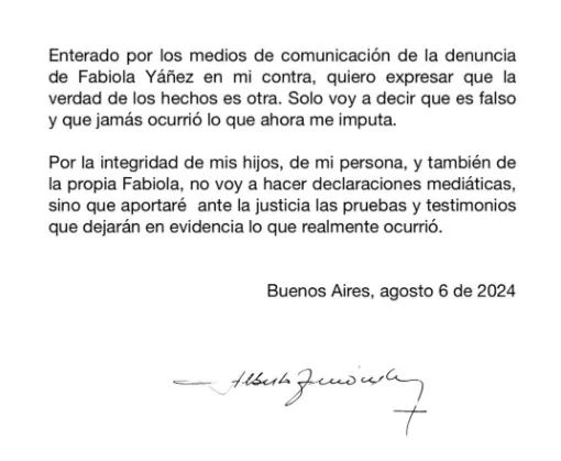 comunicado Alberto