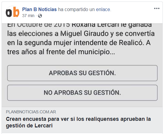 PLAN B NOTICIAS ENCUESTA LERCARI