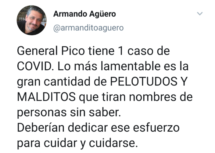 ARMANDO AGÜERO COVID PICO