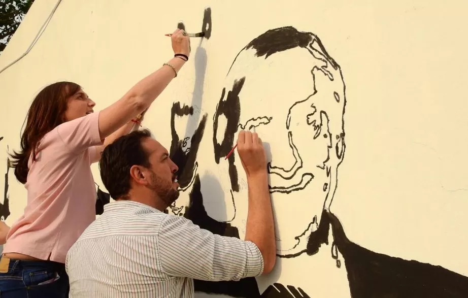 Luchy y Di napoli mural Nestor