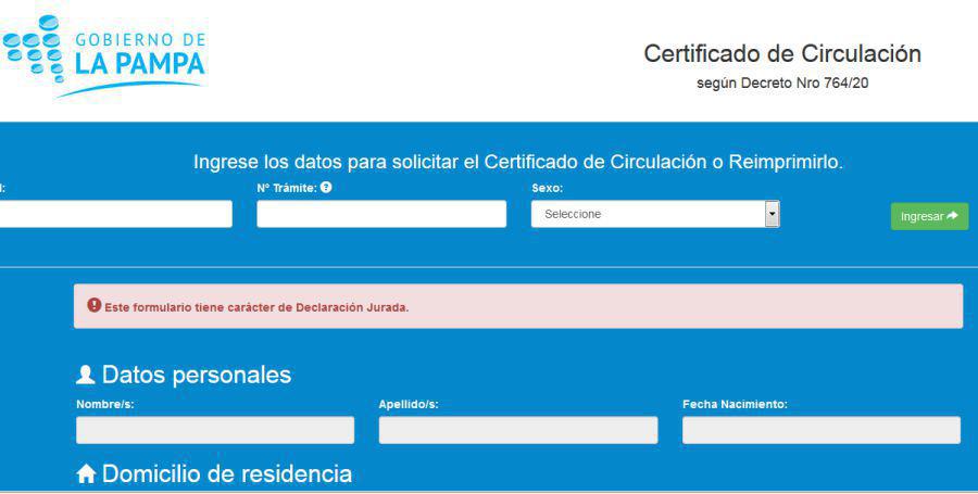 certificados de circulación La pampa