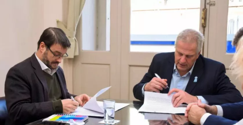Maccione con Ministro de Nación