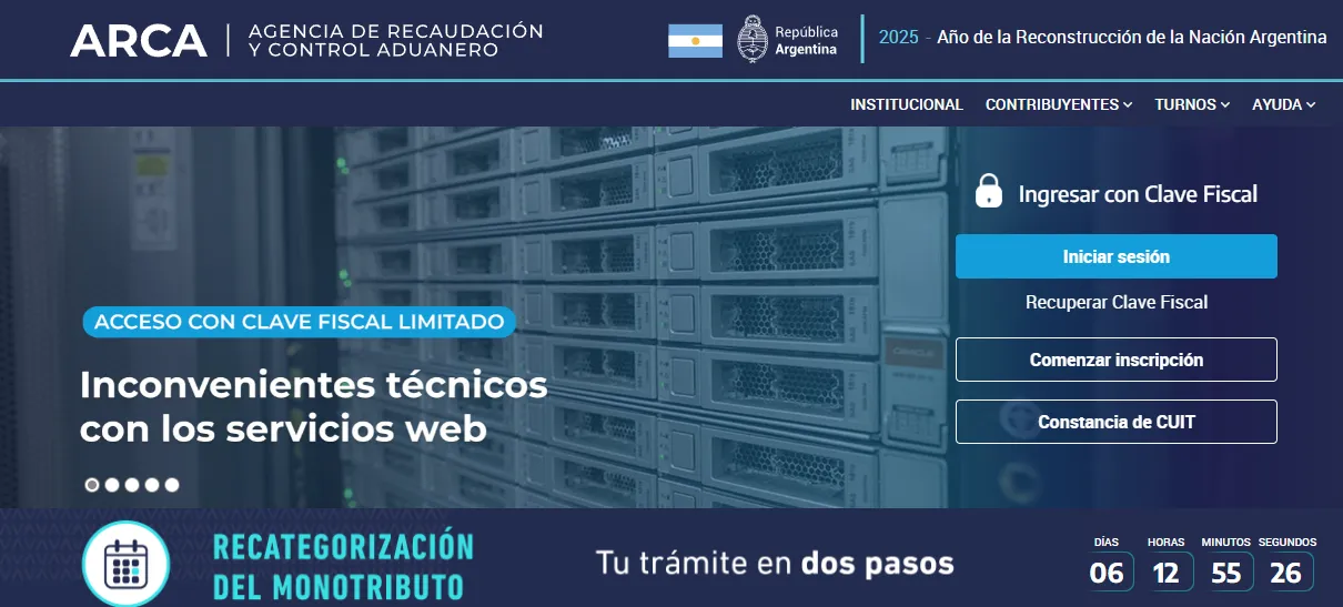 ARCA PROBLEMAS TECNICOS