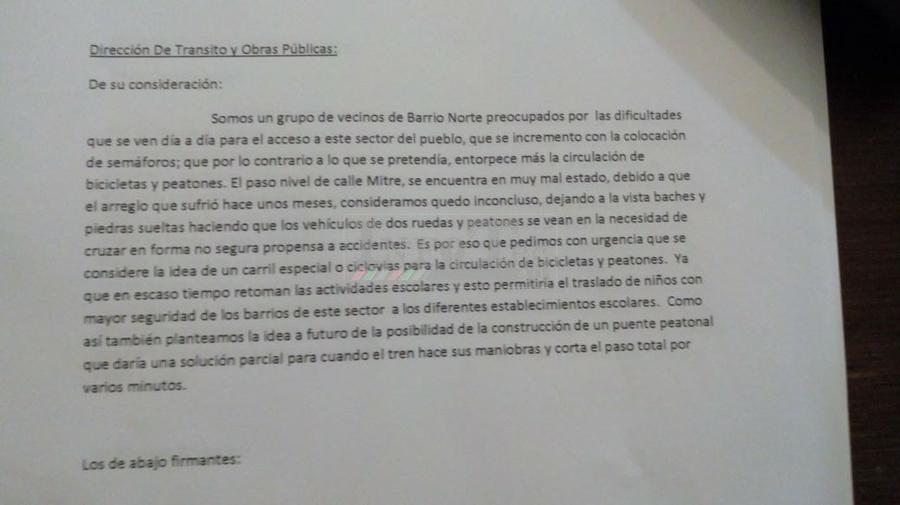 NOTA VECINOS BARRIO NORTE