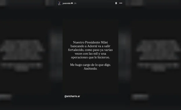 posteo Milei Adorni