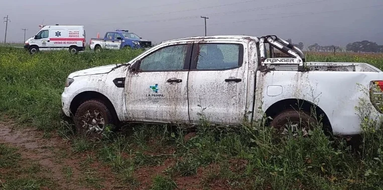 vuelco camioneta Gob de La Pampa