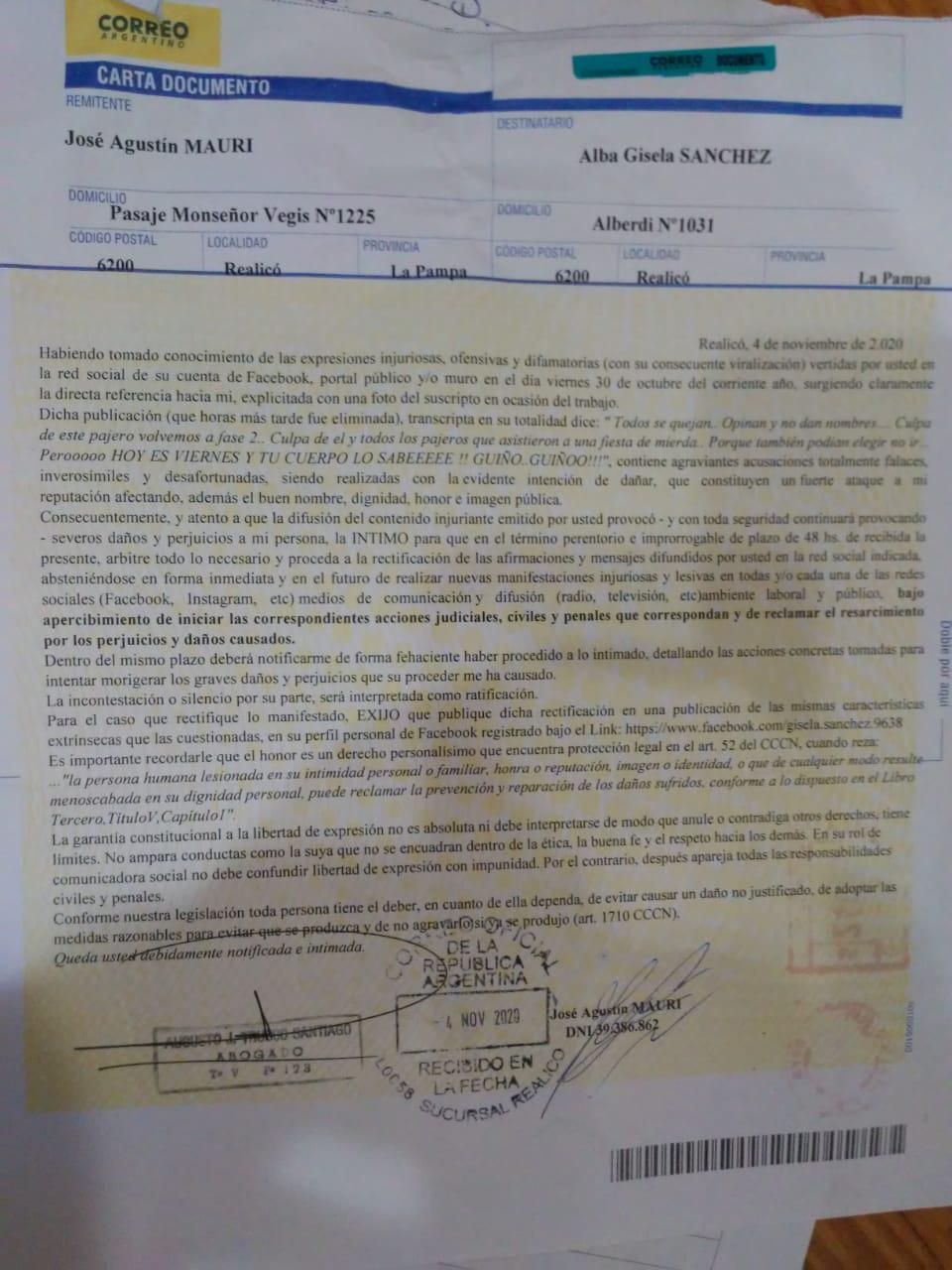 Carta documento Mauri